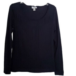 LOFT Crew Neck Long Sleeve Shirt Women's Size Medium